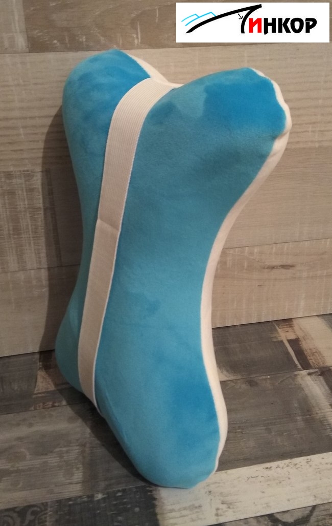 Наволочка для автомобильной ортопедической подушки синий+белый 18*28cm