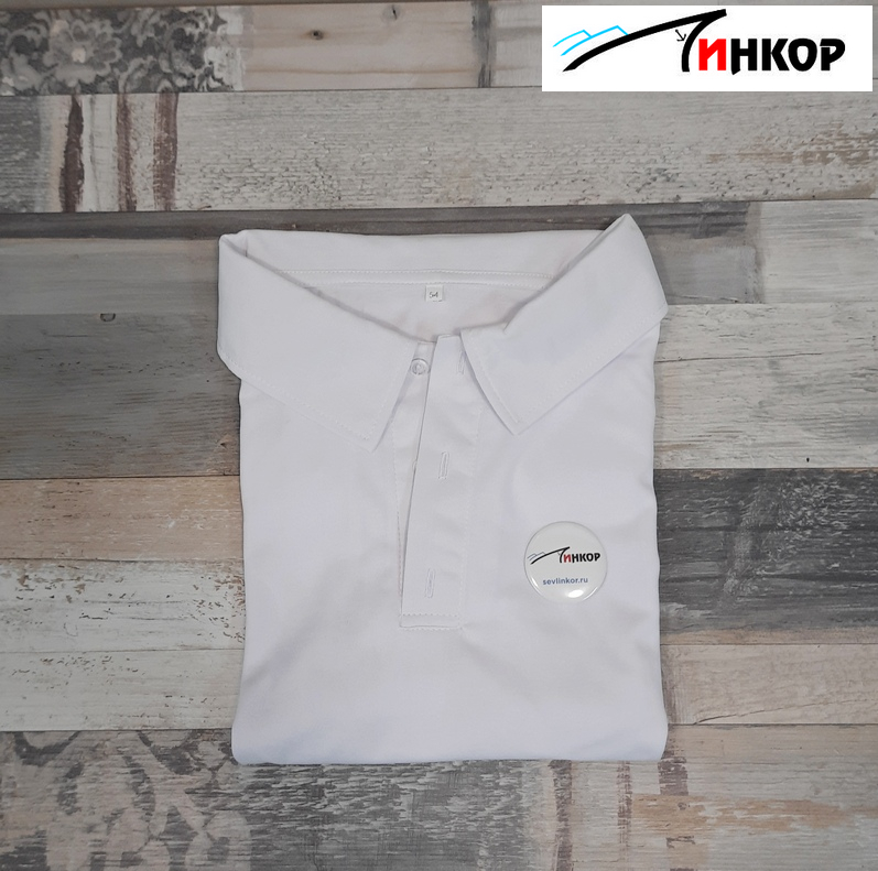 Рубашка-поло белая Comfort (эволюшн), 50%синтетика/ 50%хлопок р.54 (3XL), для сублимации