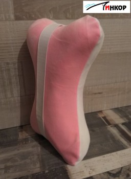 Наволочка для автомобильной ортопедической подушки  розовый+белый 18*28cm