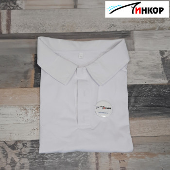 Рубашка-поло белая Comfort (эволюшн), 50%синтетика/ 50%хлопок р.52 (2XL), для сублимации